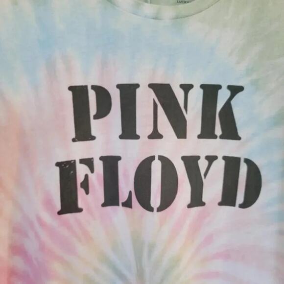 Lucky Brand Pink Floyd Tie Dye T Shirt Women Size M Pastel Cotton Band Tee - Picture 4 of 8